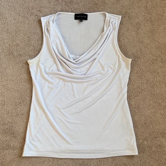 Premise Tops - Ivory Sleeveless Women's Blouse